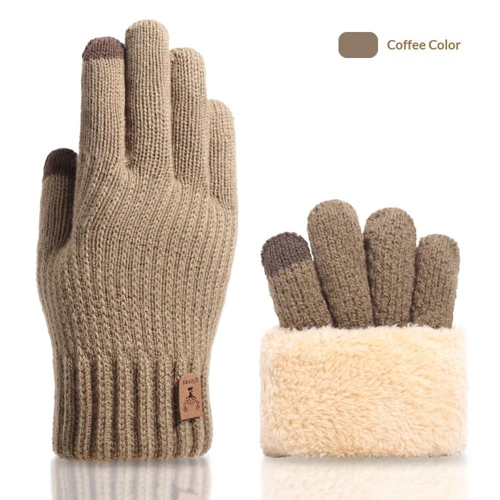 Fall And Winter Touchscreen Gloves For Men With Fleece Lining