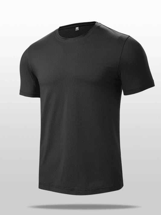 Camiseta activa de manga corta y cuello redondo para hombre