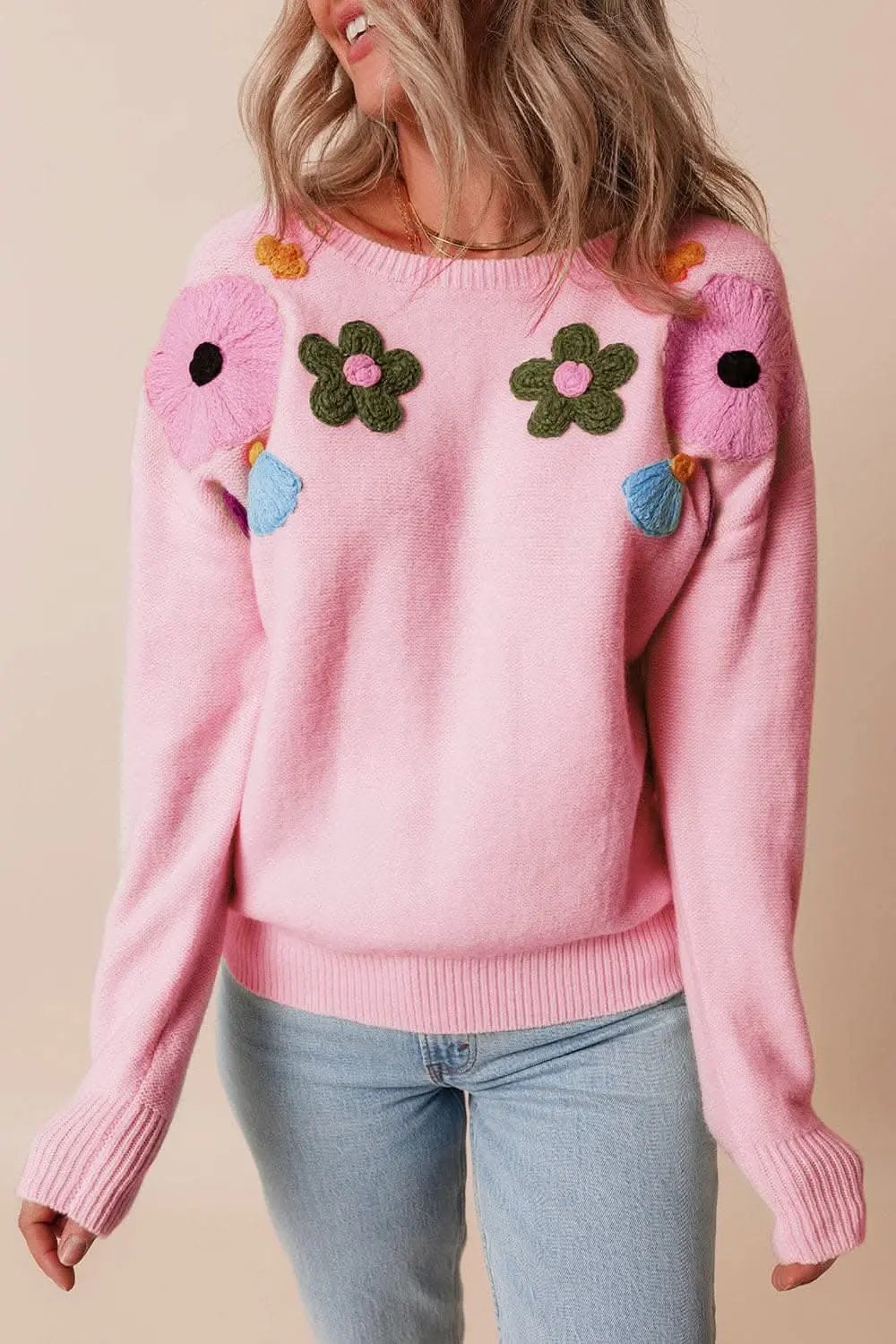 Sweaters Trendsi Chic floral crochet sweater