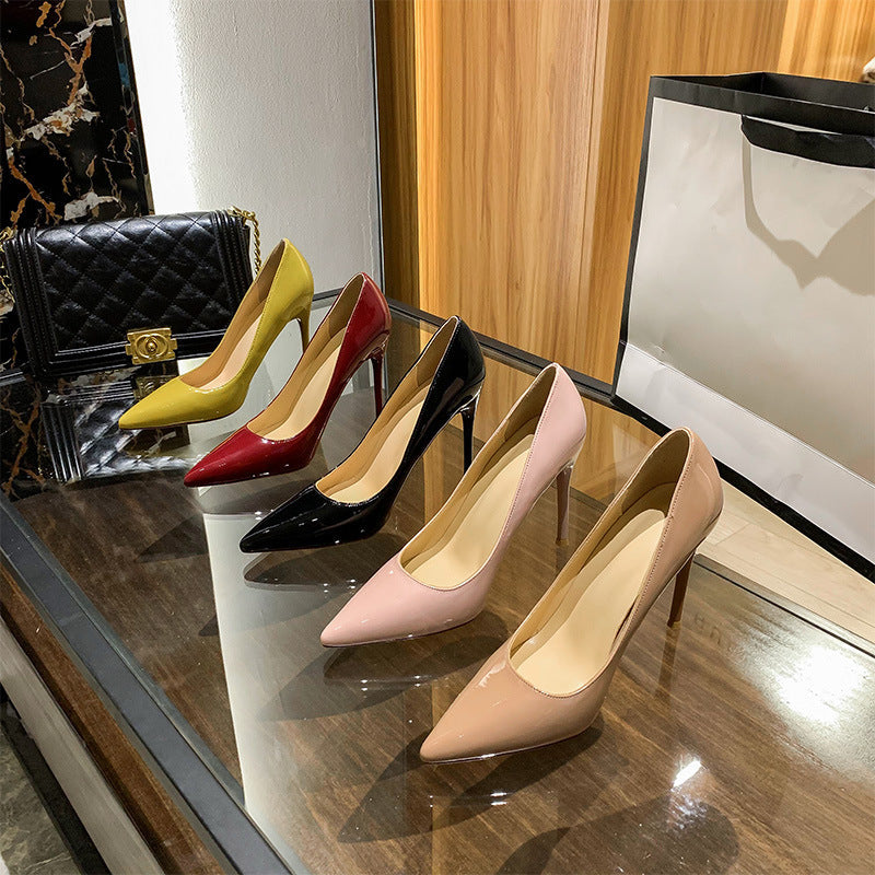 Women's Patent Leather Pointed-toe Stiletto Heels