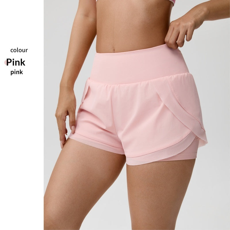 Fake Two-piece Yoga Shorts Womens Thin-style Athletic Fitness Shorts