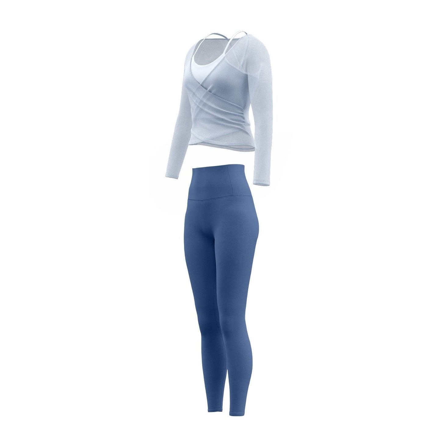 New Womens Yoga Wear Pilates Fake Two-Piece Sports Set