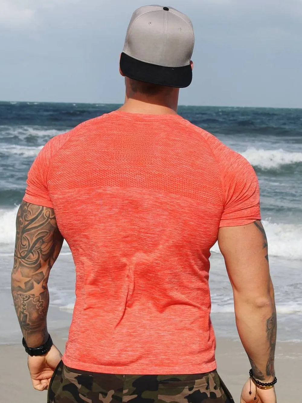 Camiseta de manga corta y cuello redondo de talla grande para hombre