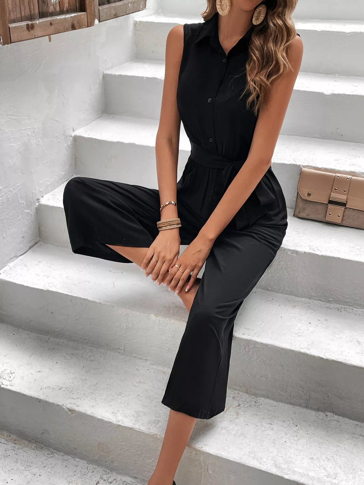 Sleeveless Wide Leg Jumpsuit