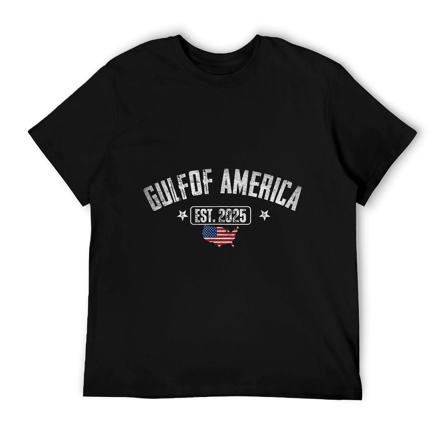 Gulf Of US America Est 2025 Vintage USA American Flag Men Easy-care T-Shirt