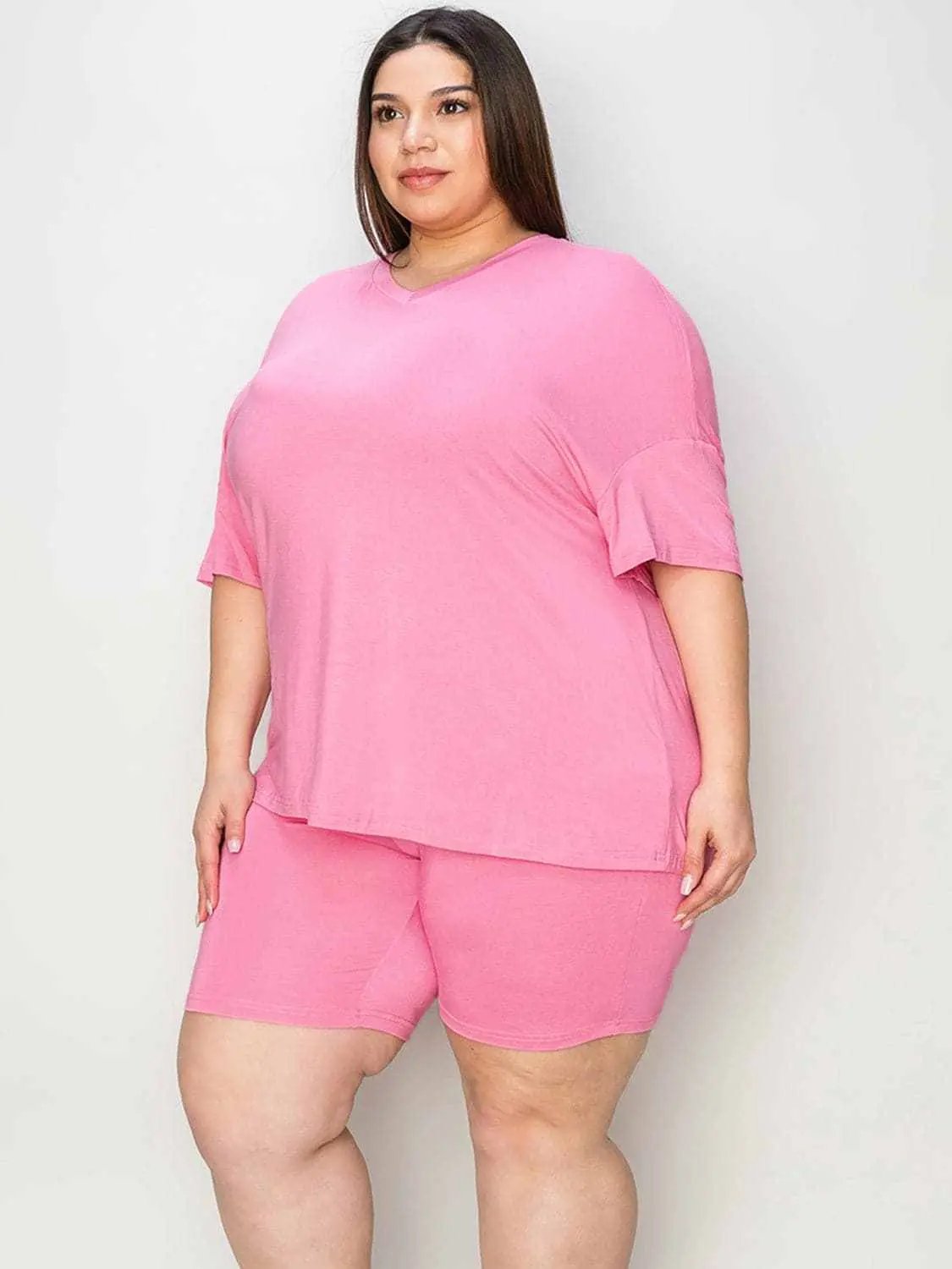 Basic Bae V-neck T-shirt & Shorts Set by Trendsi
