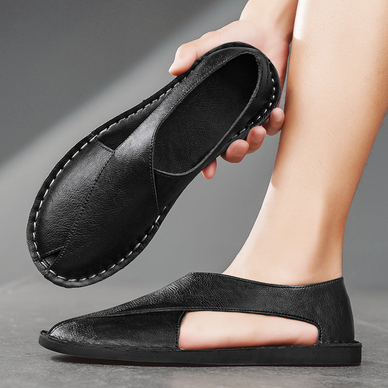 Men's Genuine Leather Breathable Beach Sandals
