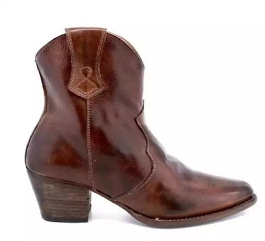 Women's Pointed-Toe Mid Heel Rider Side Zip Boots