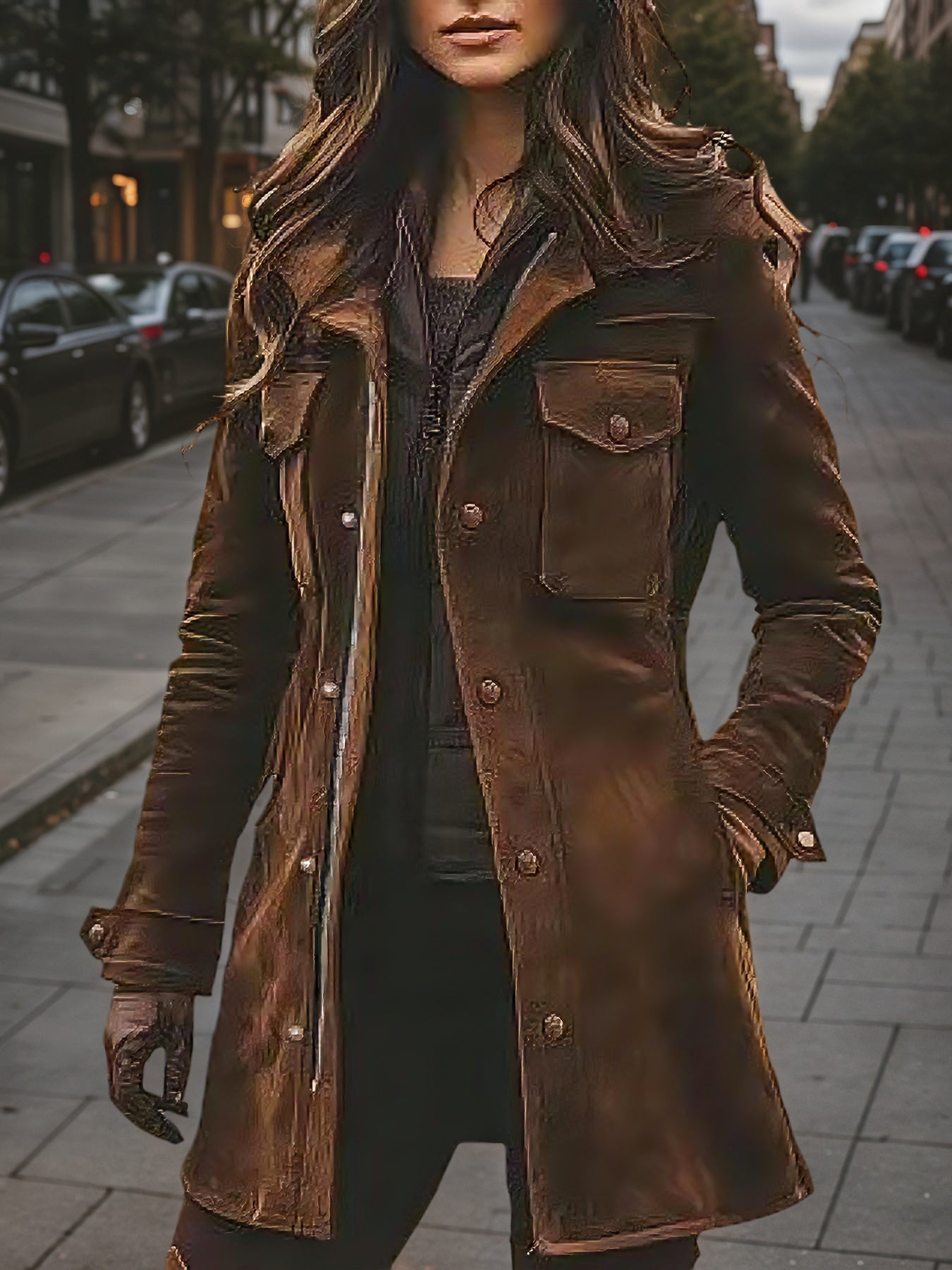 Chaqueta Larga de Invierno Estilo Vintage para Mujer – Abrigo Cálido Cortavientos de Otoño
