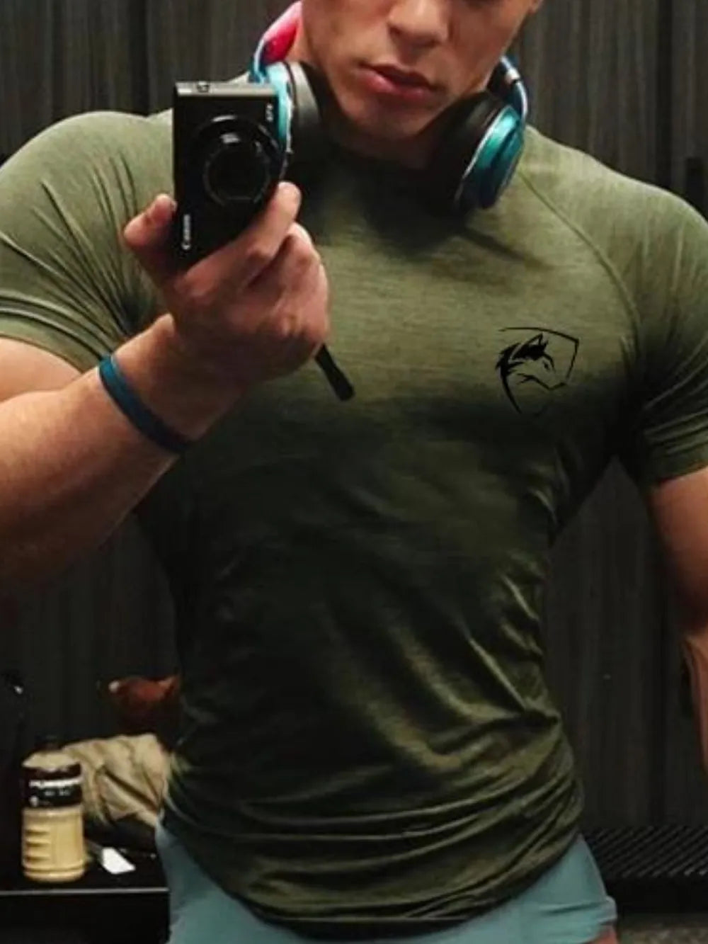 Camiseta de manga corta y cuello redondo de talla grande para hombre