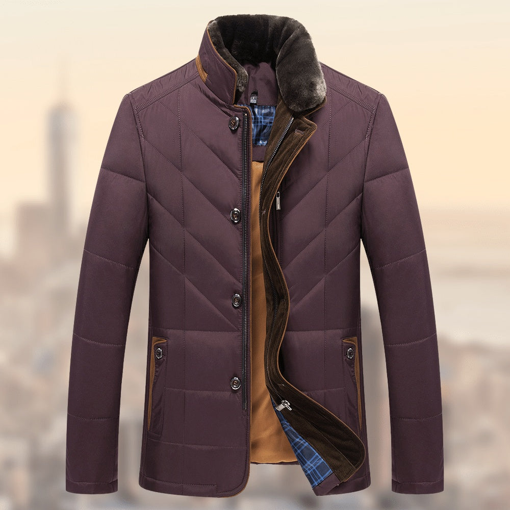 Chaqueta Acolchada para Hombre de Mediana Edad y Ancianos - Ropa de Invierno para Padre