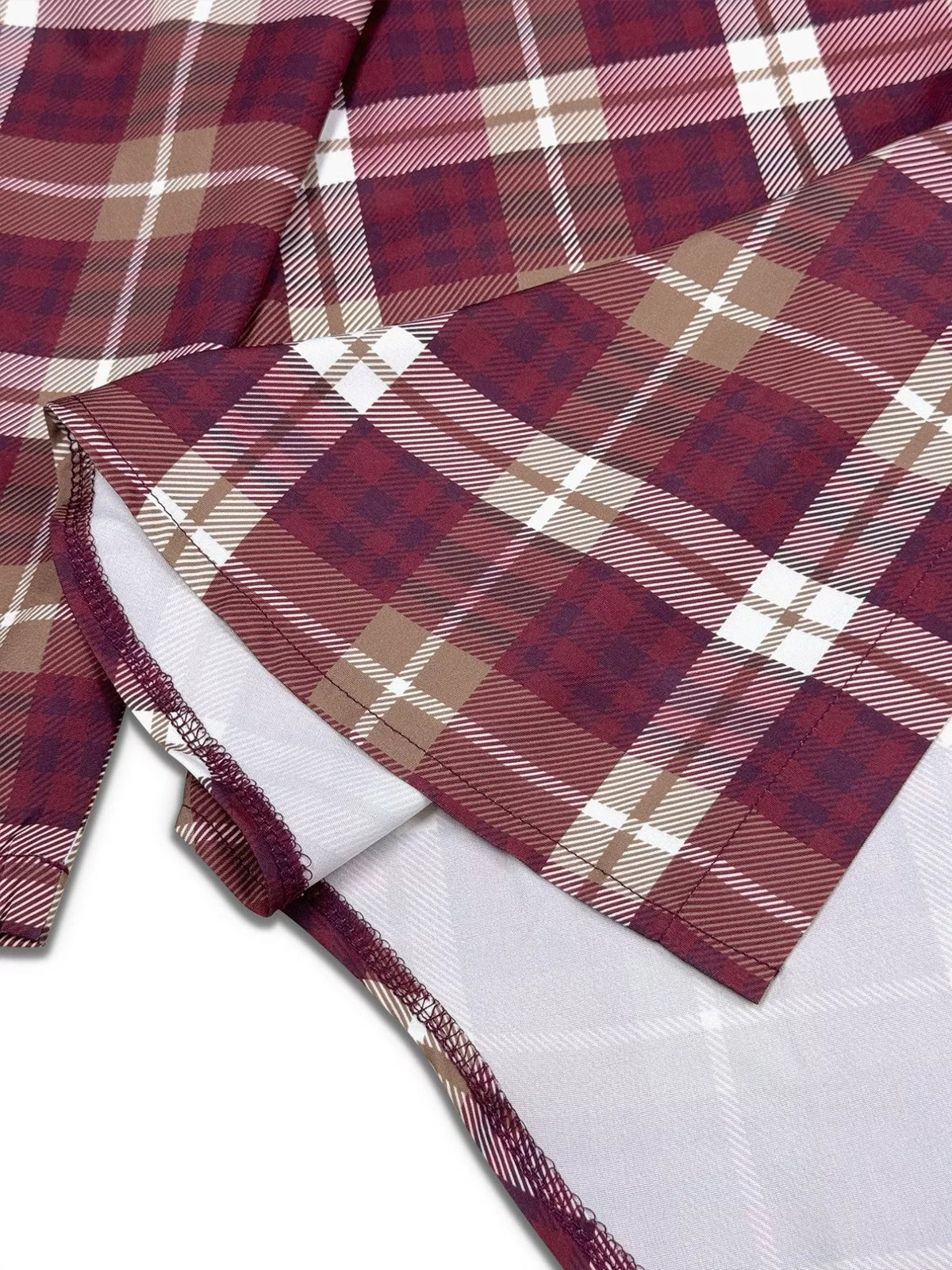 Plus Size Plaid Long Sleeve Mini Shirt Dress