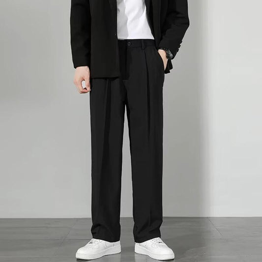 Pantalones finos de corte entallado casual de negocios para hombre
