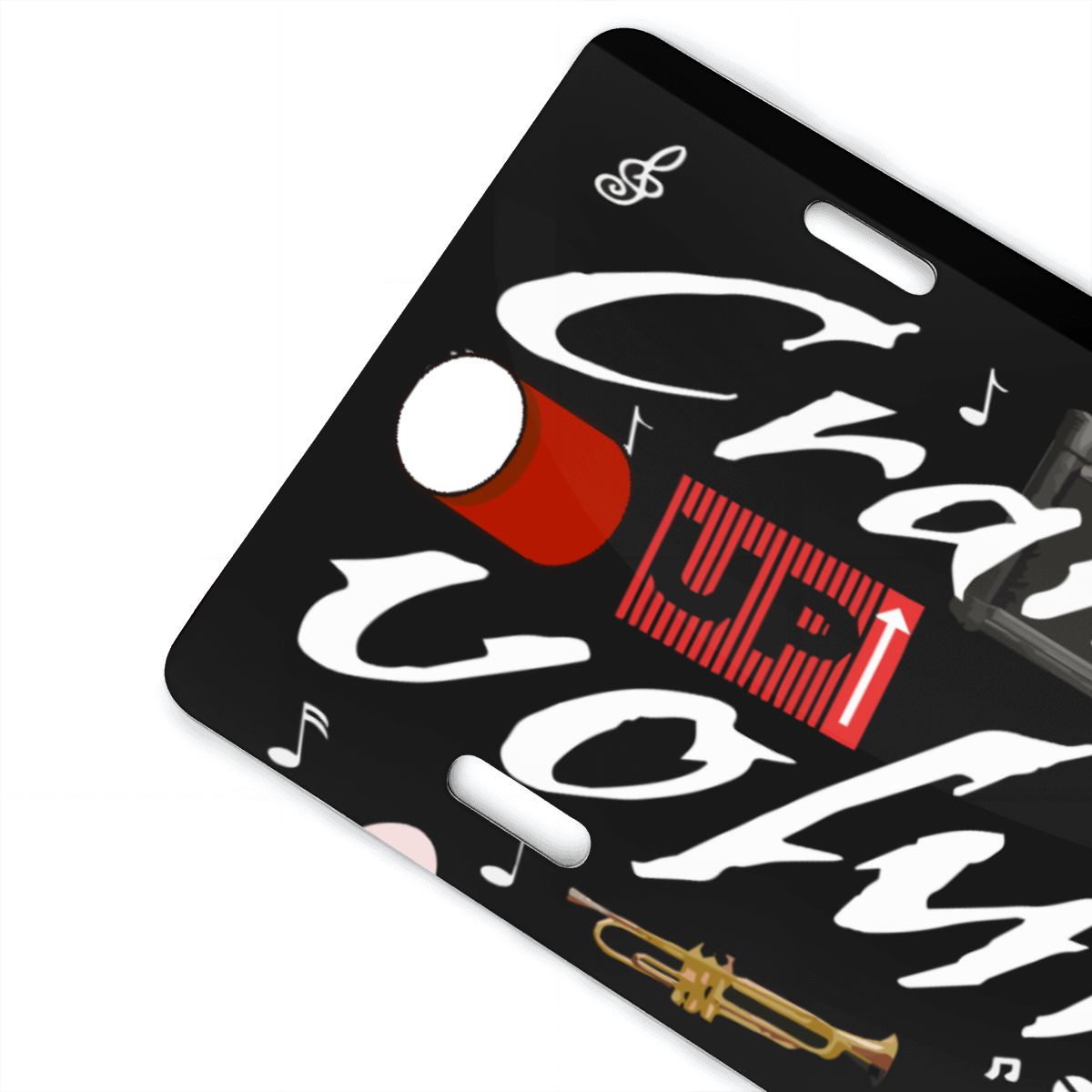 Crank Up the Volume Music Black Aluminum License Plate (Made in USA)