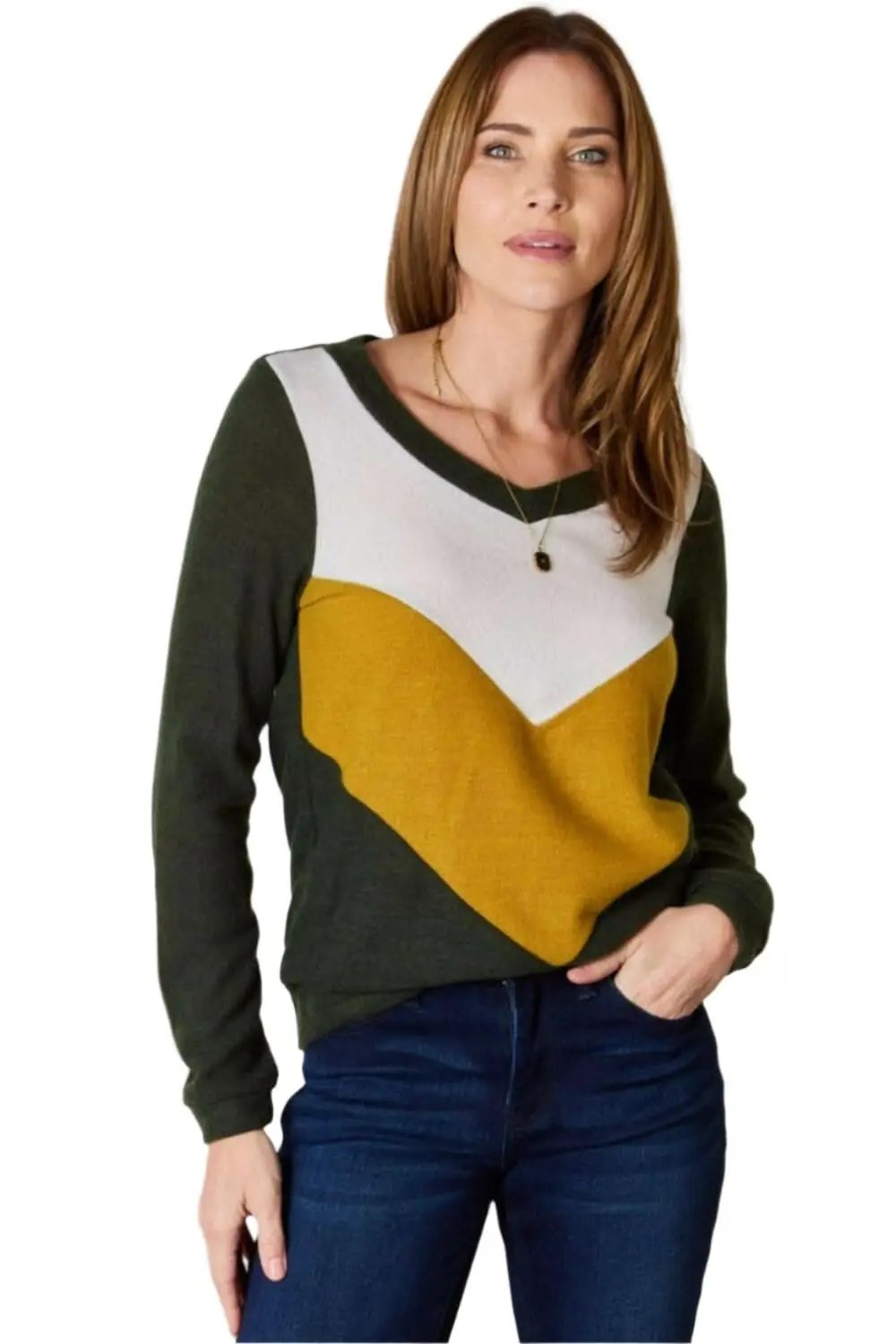 Blouses Trendsi Hailey & Co Plus Size Colorblock Blouse