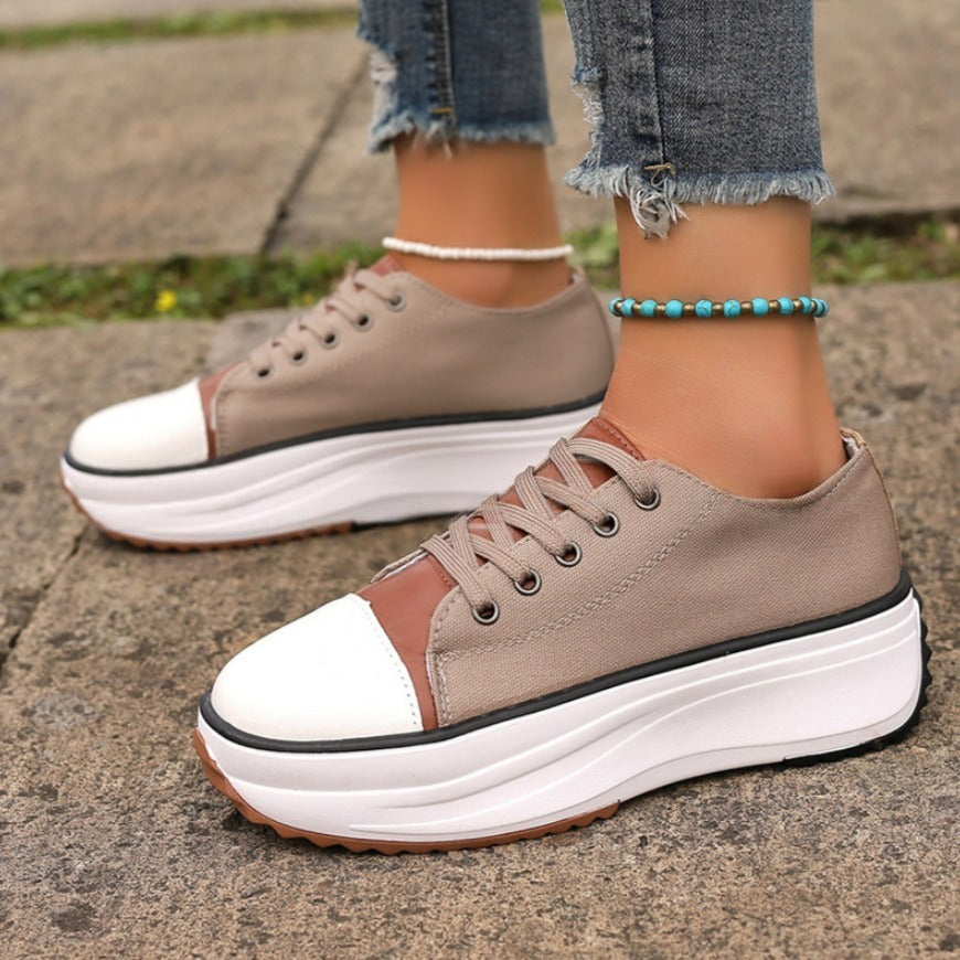 Women's Low-top Thick-soled Canvas Shoes