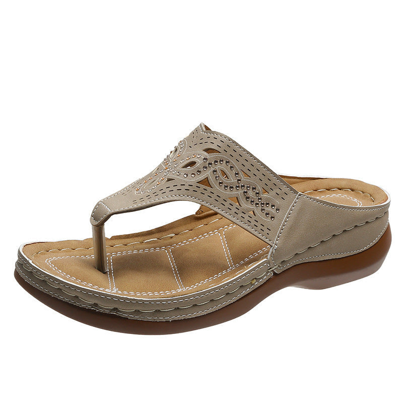 Women's Rhinestone Platform Flip Flops