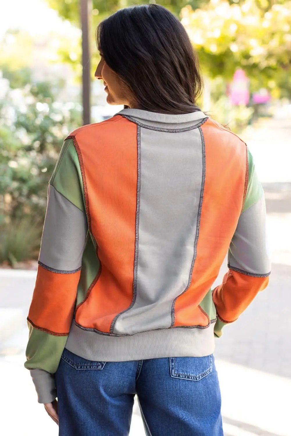 Love Salve Colorblock Half Zip Sweatshirt — Cozy Fit Women's