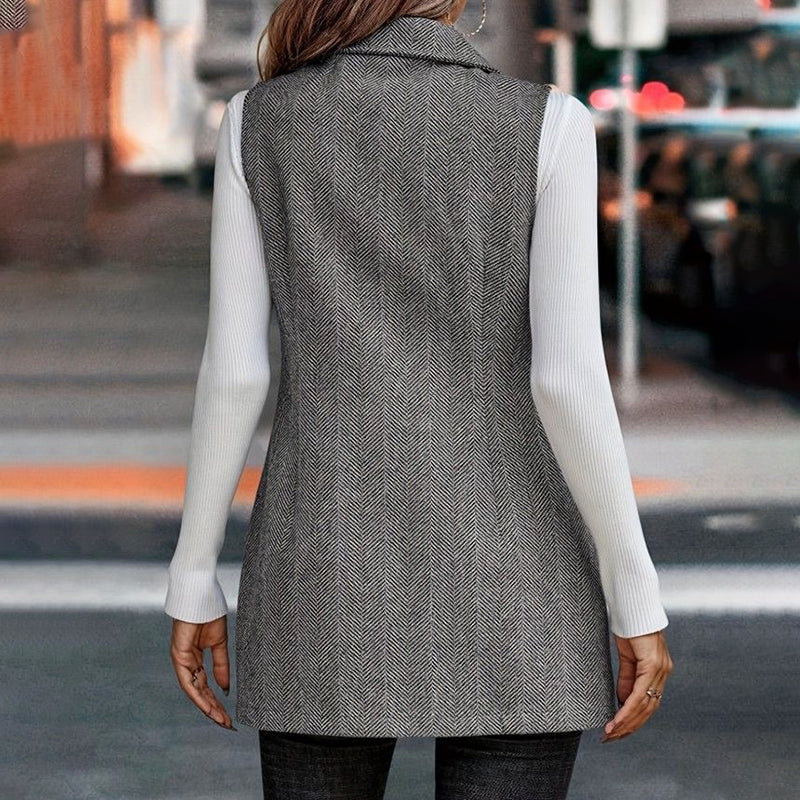 🖤 Chaleco sastre sin mangas para mujer – Estilo informal de negocios a la moda