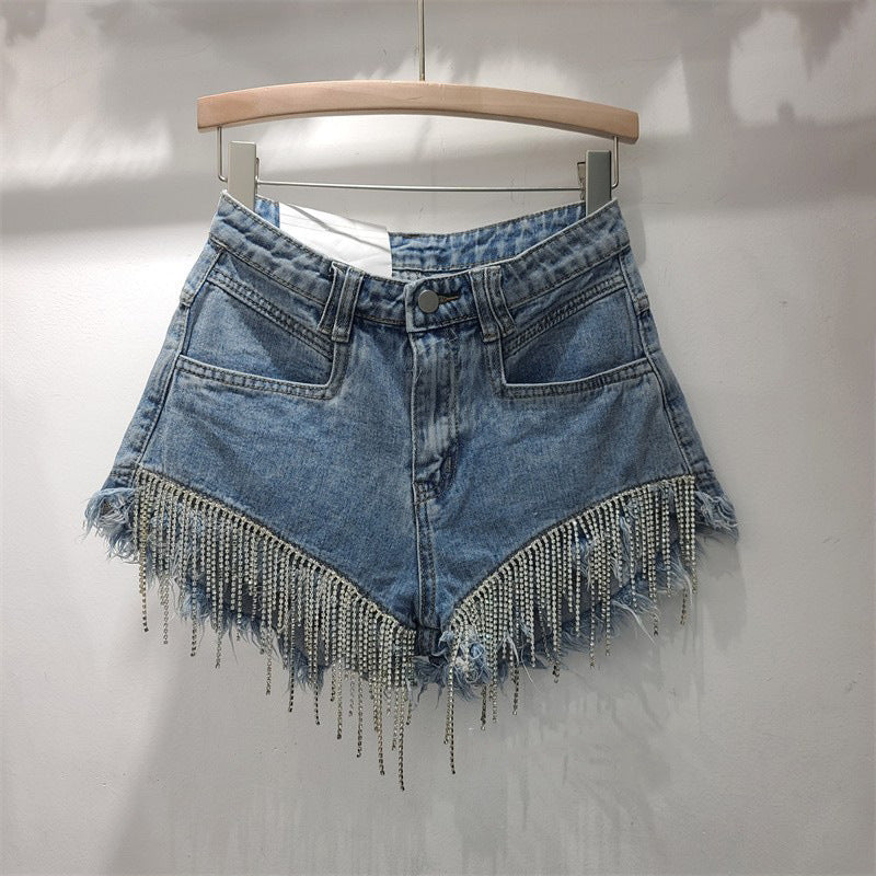 2023 Summer High-Waisted Ripped Denim Shorts for Women
