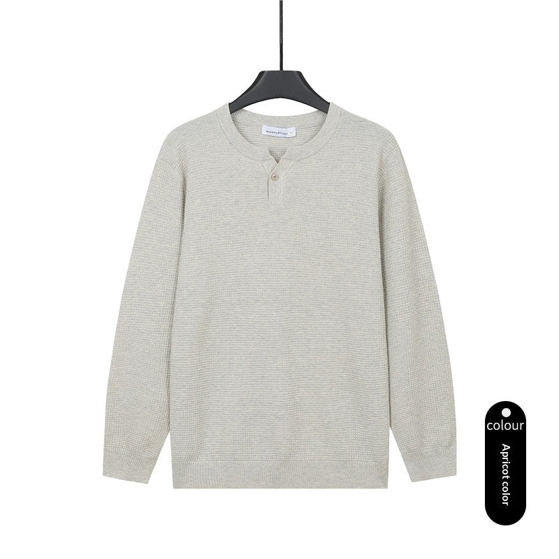 Mens Turtleneck Knitted Sweater Solid Color Sweater