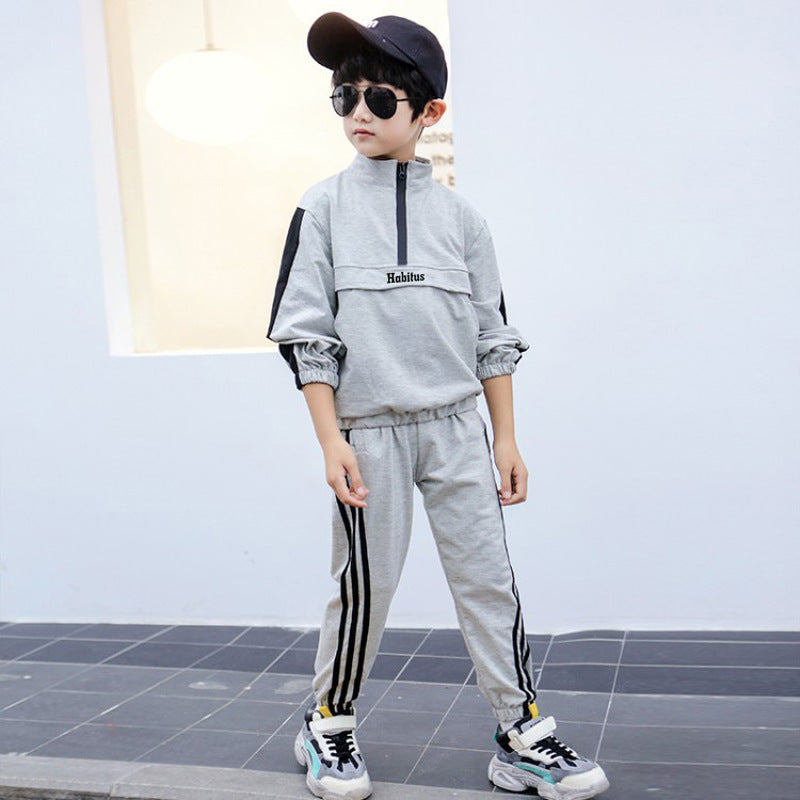 Children Cool Style Jacket Autumn Suit Black
