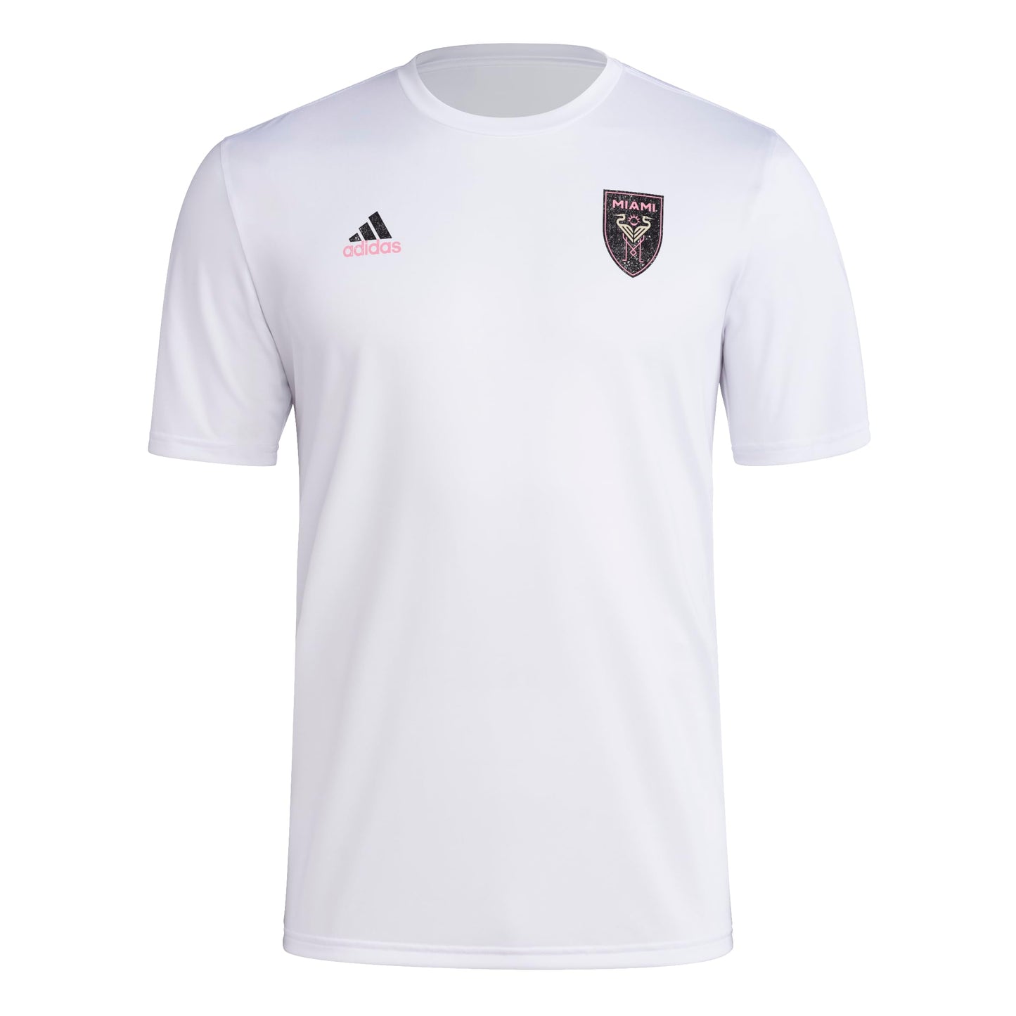 adidas Mens CF Short Sleeve Pre-Game T-Shirt White/Club Inter De Futbol Miami Large