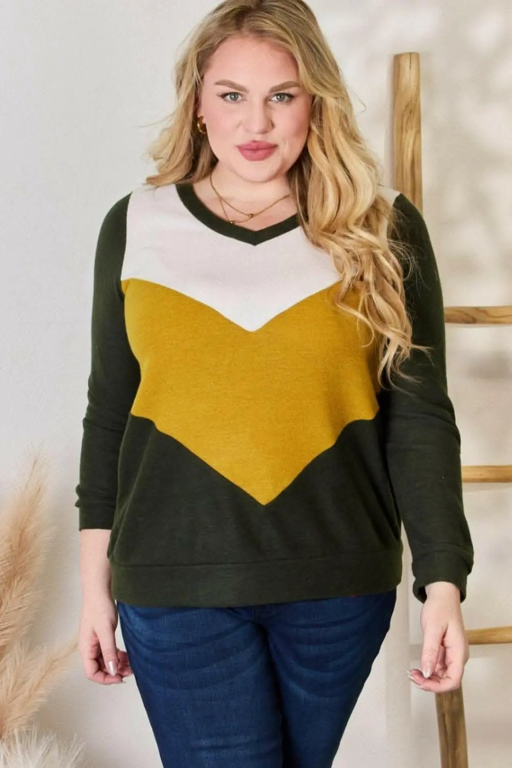 Blouses Trendsi Hailey & Co Plus Size Colorblock Blouse