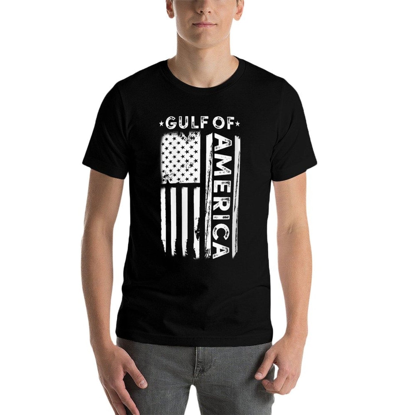 Womens America's Gulf - Gulf Of USA America Vintage American Flag V-Neck Graphic-printed T-Shirt