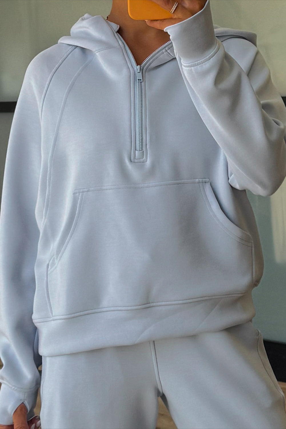 Conjunto de 2 piezas de pantalón deportivo y sudadera con media cremallera, orificio para pulgar y Jet Stream