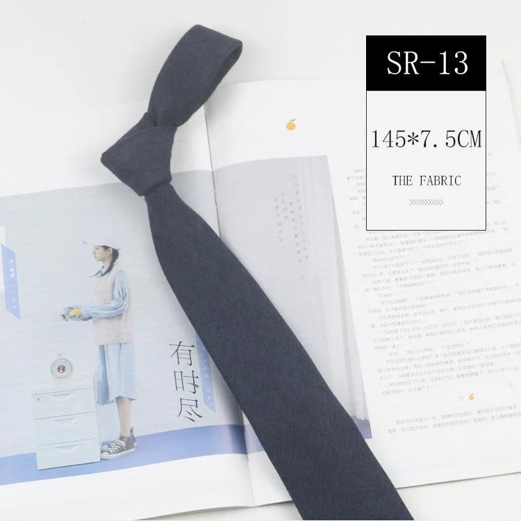Casual Suede Solid Color 7cm Tie