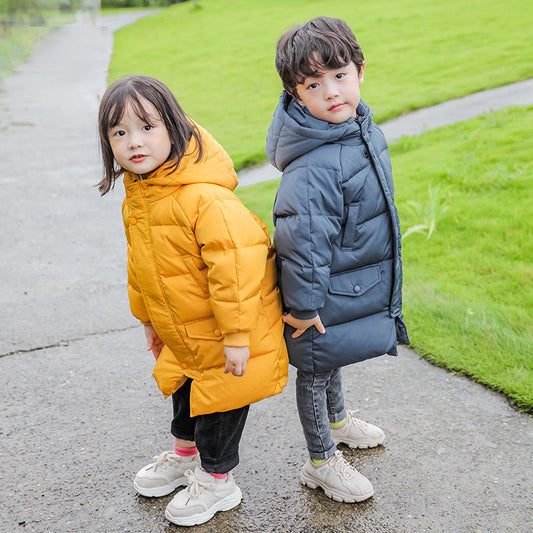 Mid-length Over-the-knee Children's Down Jacket