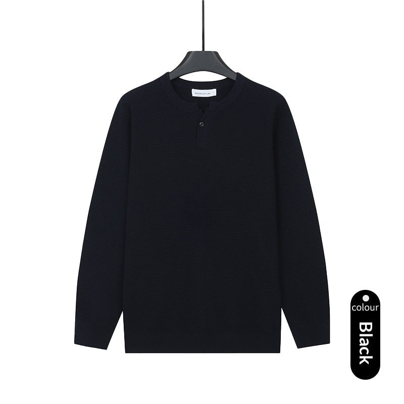 Mens Turtleneck Knitted Sweater Solid Color Sweater