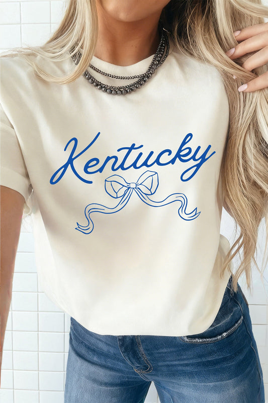 Camiseta informal estampada con lazo de Kentucky blanca