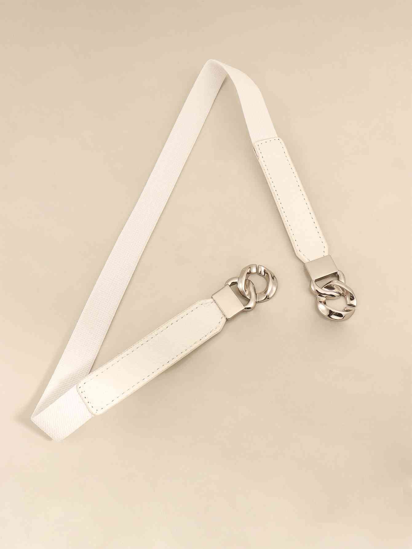 ElegantStyle Zinc Alloy Buckle Elastic PU Belt – Versatile and Stylish Accessory See size chart under “more details”