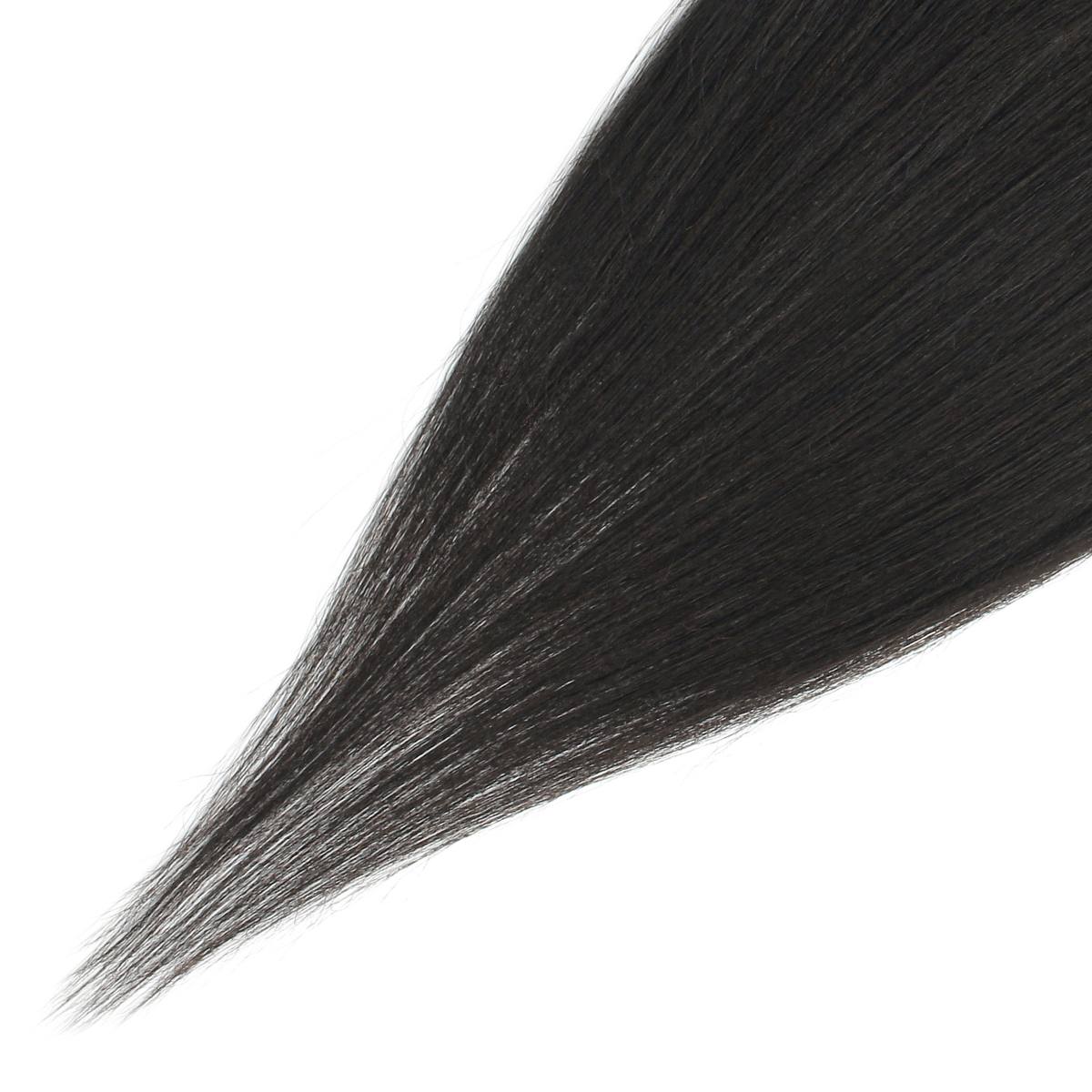 Cierre de encaje transparente 4x4 de cabello humano liso Yaki
