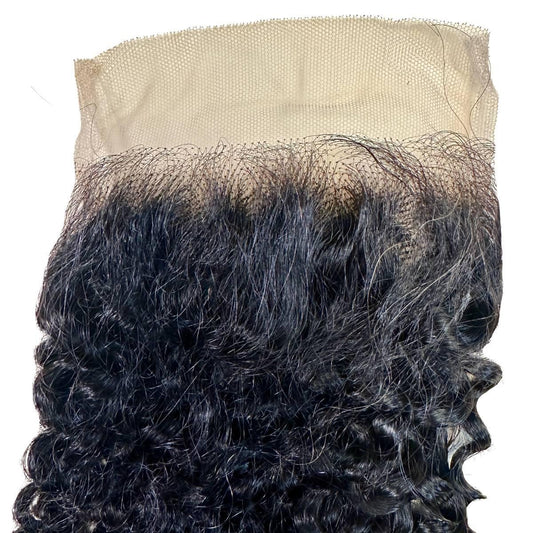 Cierre de cabello humano de encaje transparente 4x4 Kinky Curly