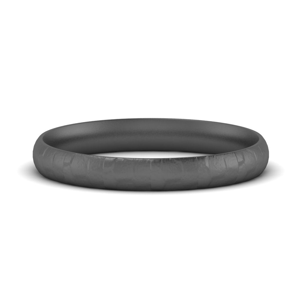 5 Mm Lightweight Rock Texture Mens Wedding Band