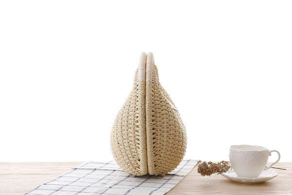 Women's Woven Rattan Travel Handbag Travel Bag