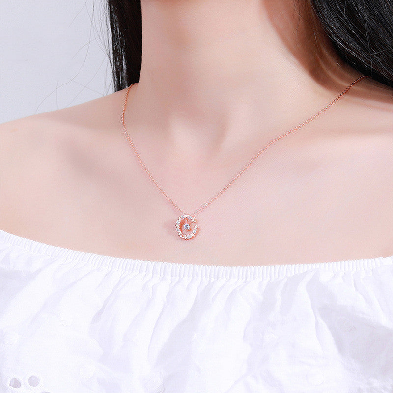 S925 sterling silver starry necklace