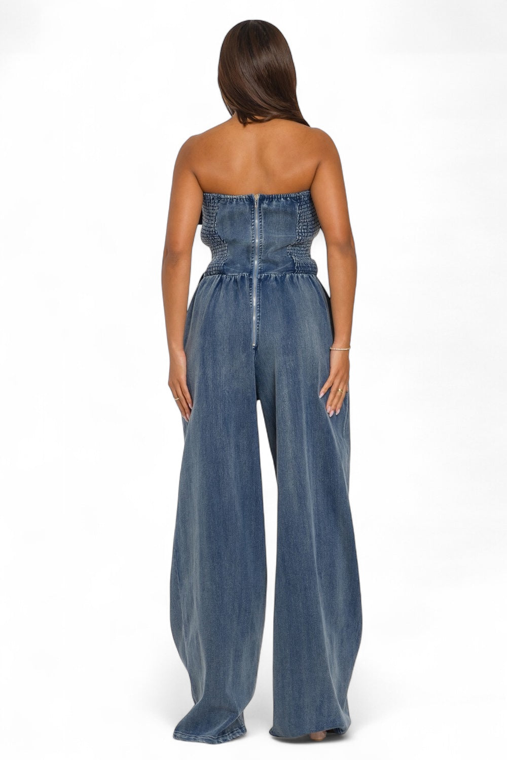 Mono vaquero con cinturón Denim Diva