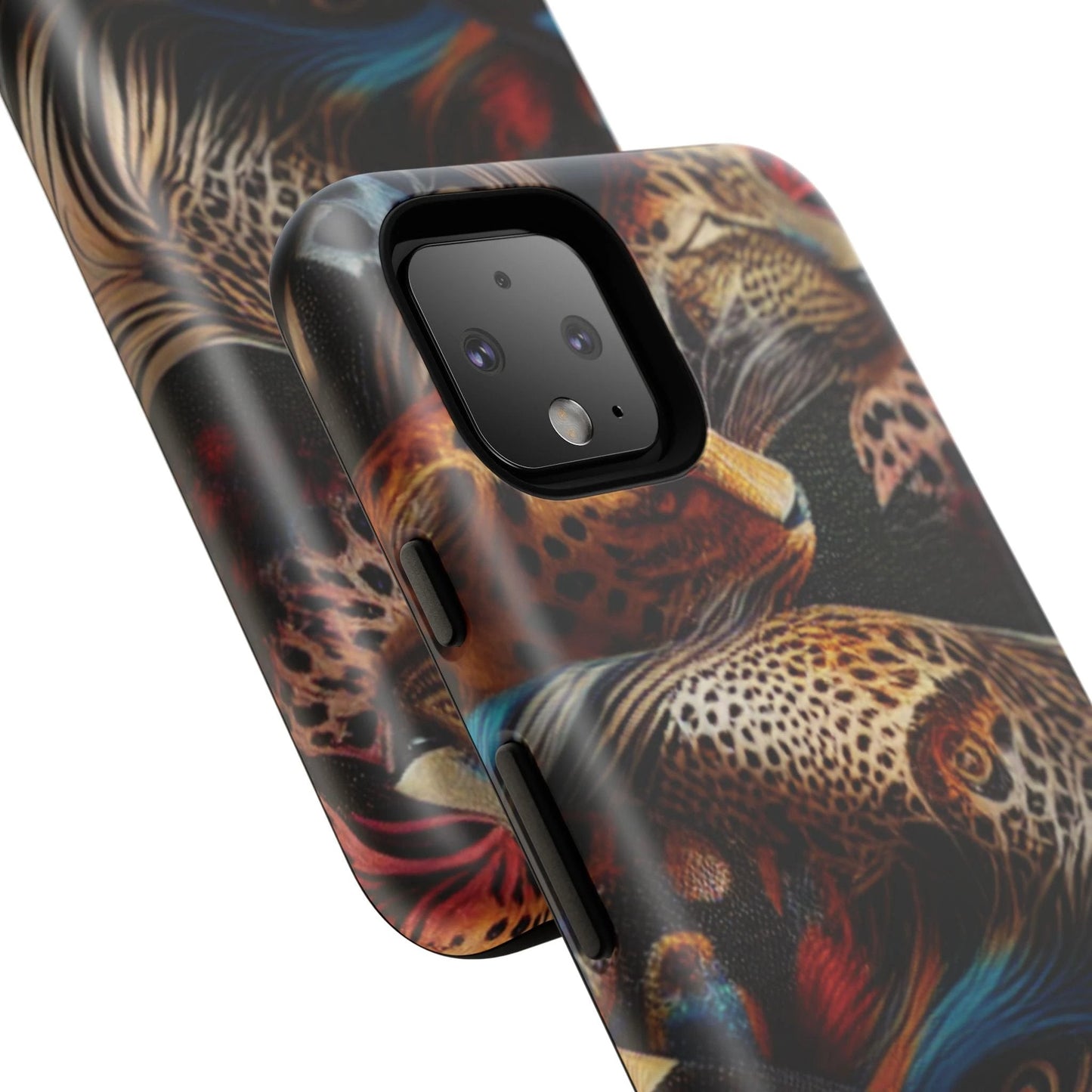 Stylish Tough Phone Case with Elegant Black and Gold Design