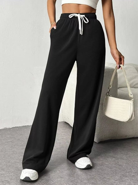 Pantalones de pernera ancha con cordón