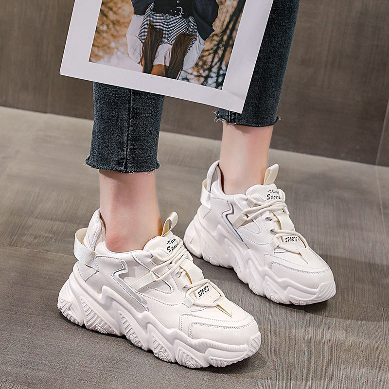 Versatile Platform Chunky Sole Sneakers For Women