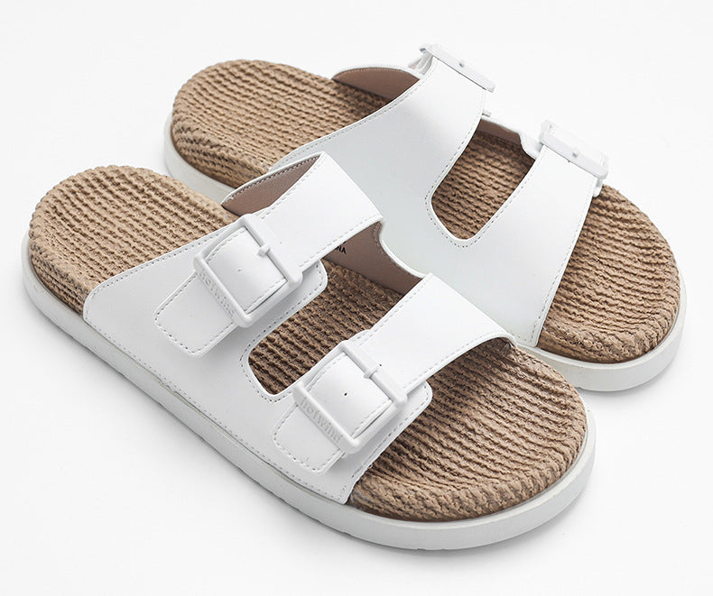 Hemp Rope High Massage Mid-bottom Home Casual Slippers