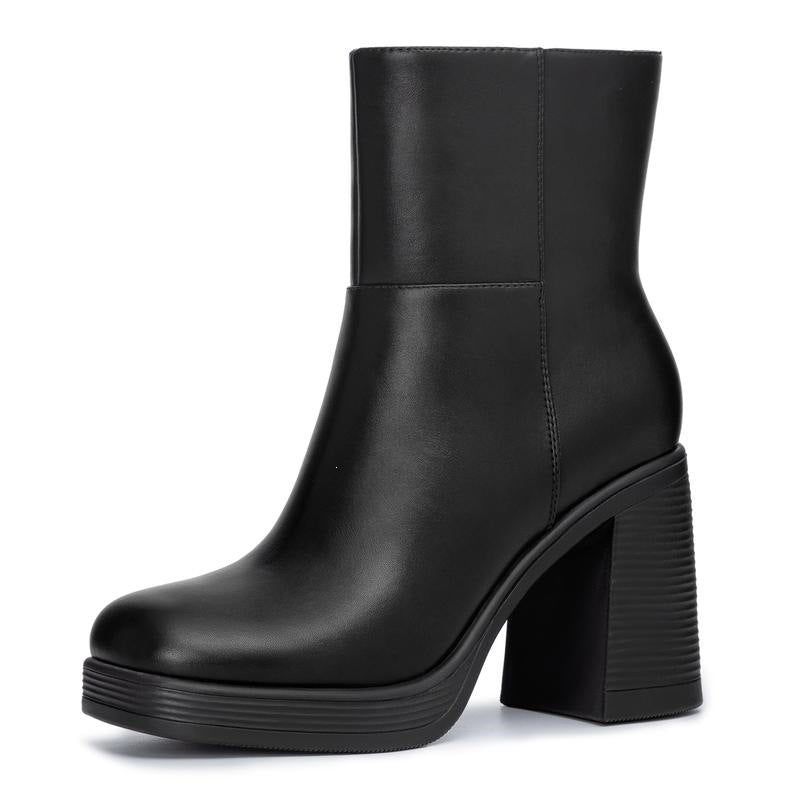 Womens Casual Chunky-heel Short Boots With A Thick Sole