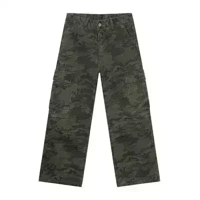 Camouflage Cargo Jeans with Pockets