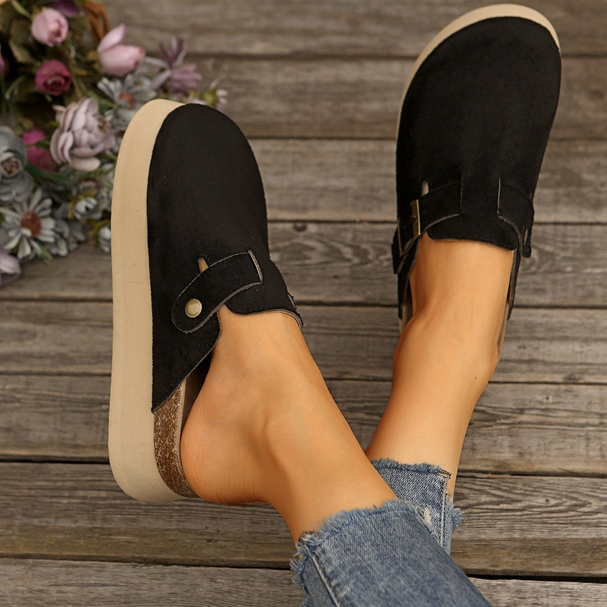 Women's Thick Sole Half Slippers