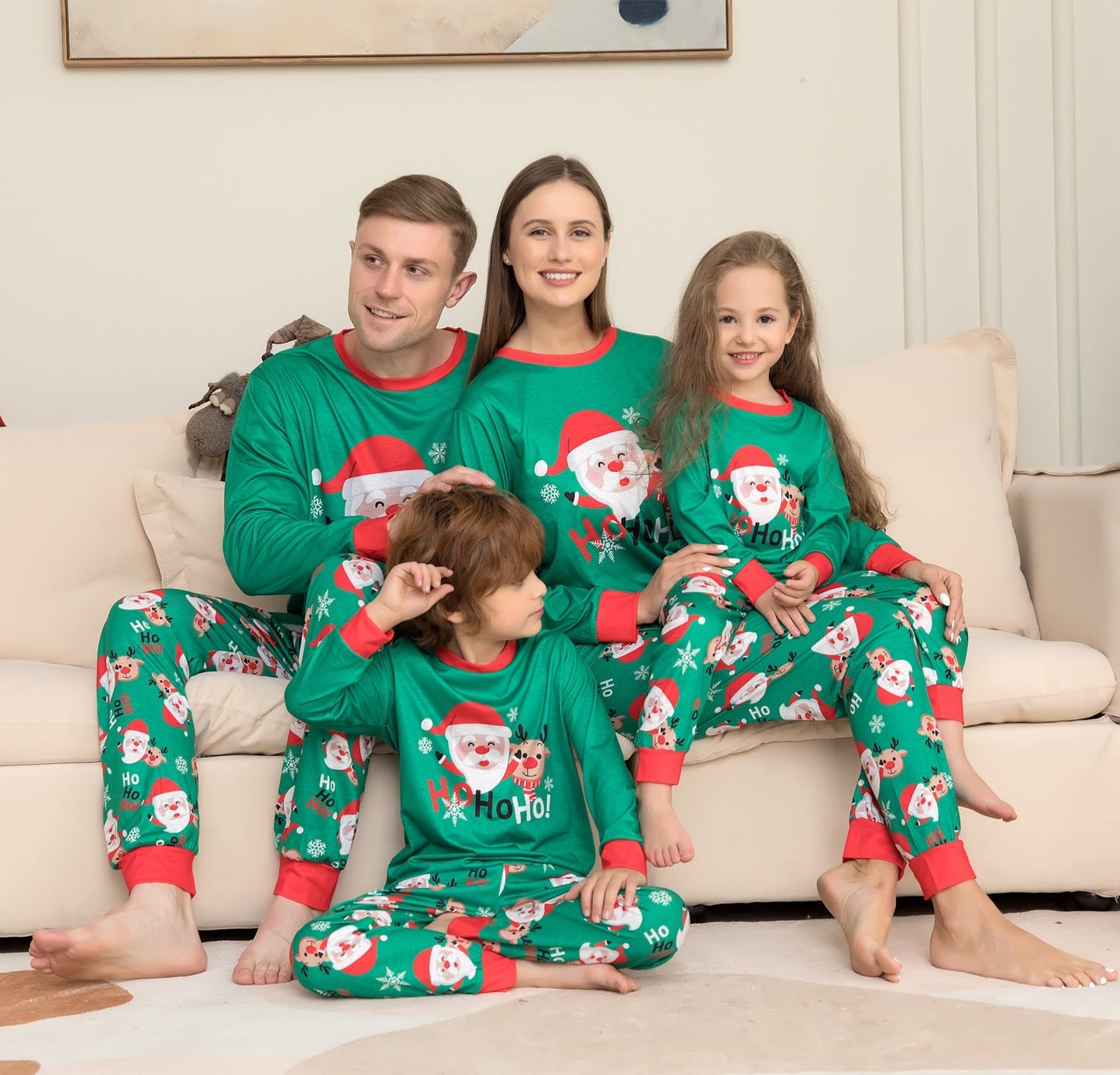 Conjunto de pijamas navideños a juego para la familia – Parte de arriba y ropa de dormir de Papá Noel para la familia
