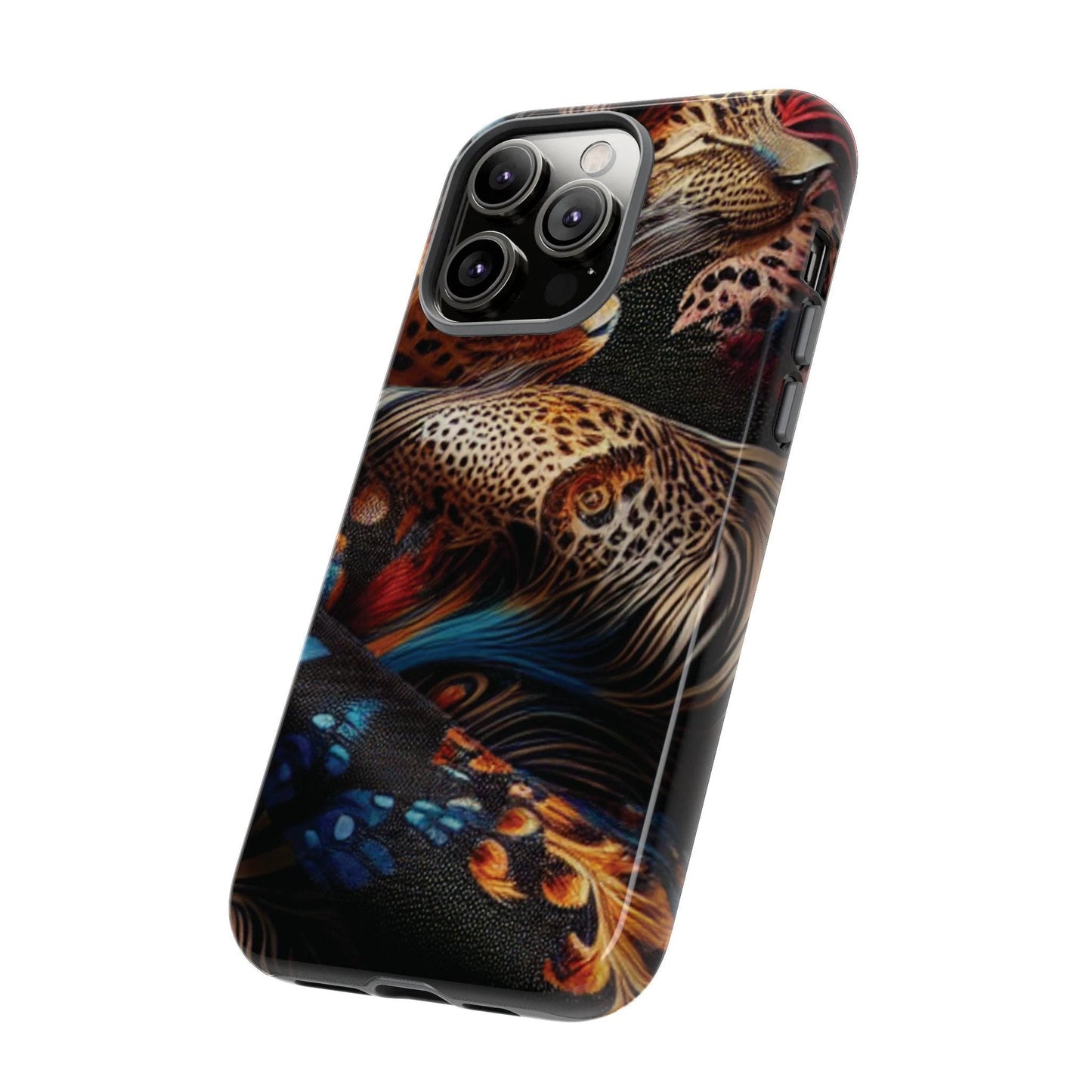 Stylish Tough Phone Case with Elegant Black and Gold Design